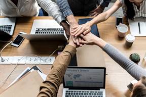Five Person Hand in Hand